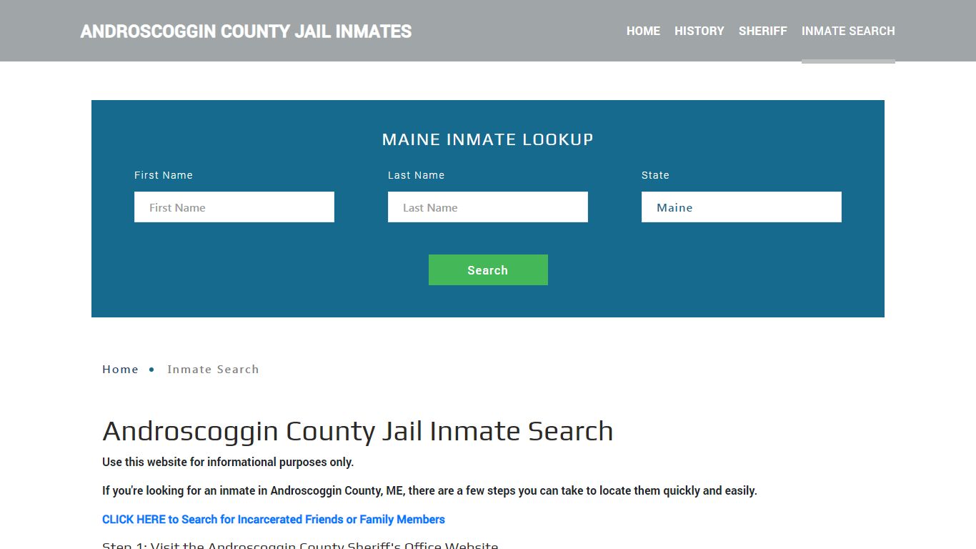 Androscoggin County, ME Detainee Lookup