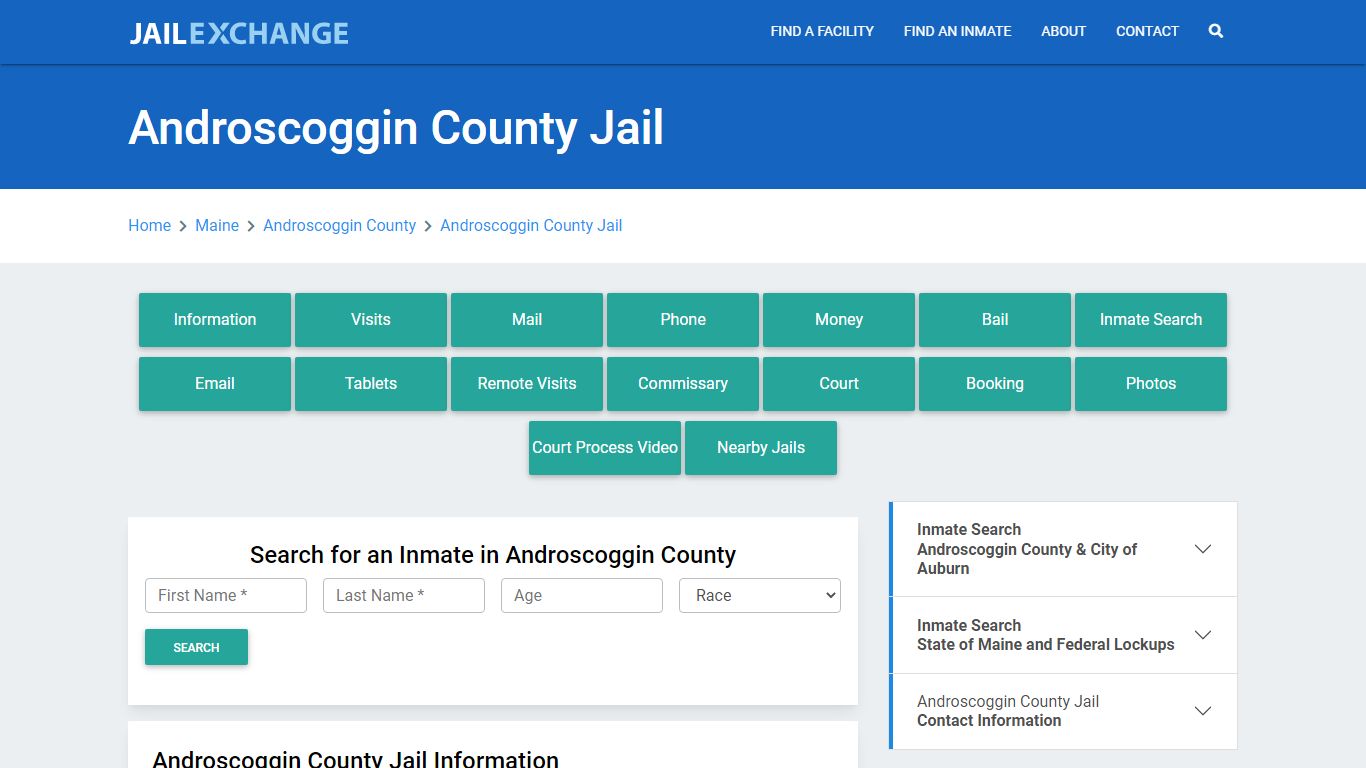 Androscoggin County Jail Roster Lookup, ME, Inmate Search